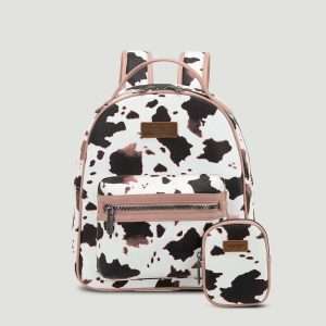 Cow Pattern PU Backpack Travel Bag