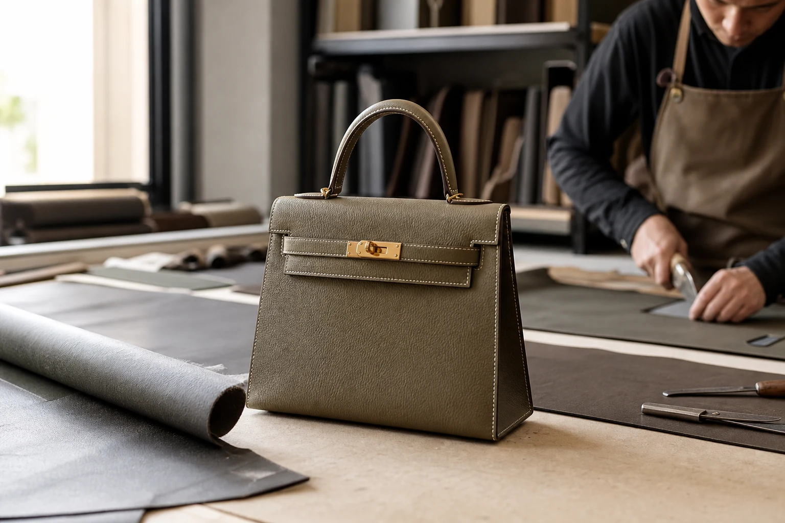 Wholesale Trapeze Top-Handle Bags: Grade A Calfskin and Hardware Standards