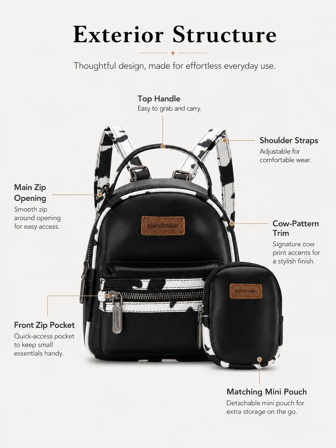 Cow Pattern Backpack Factory