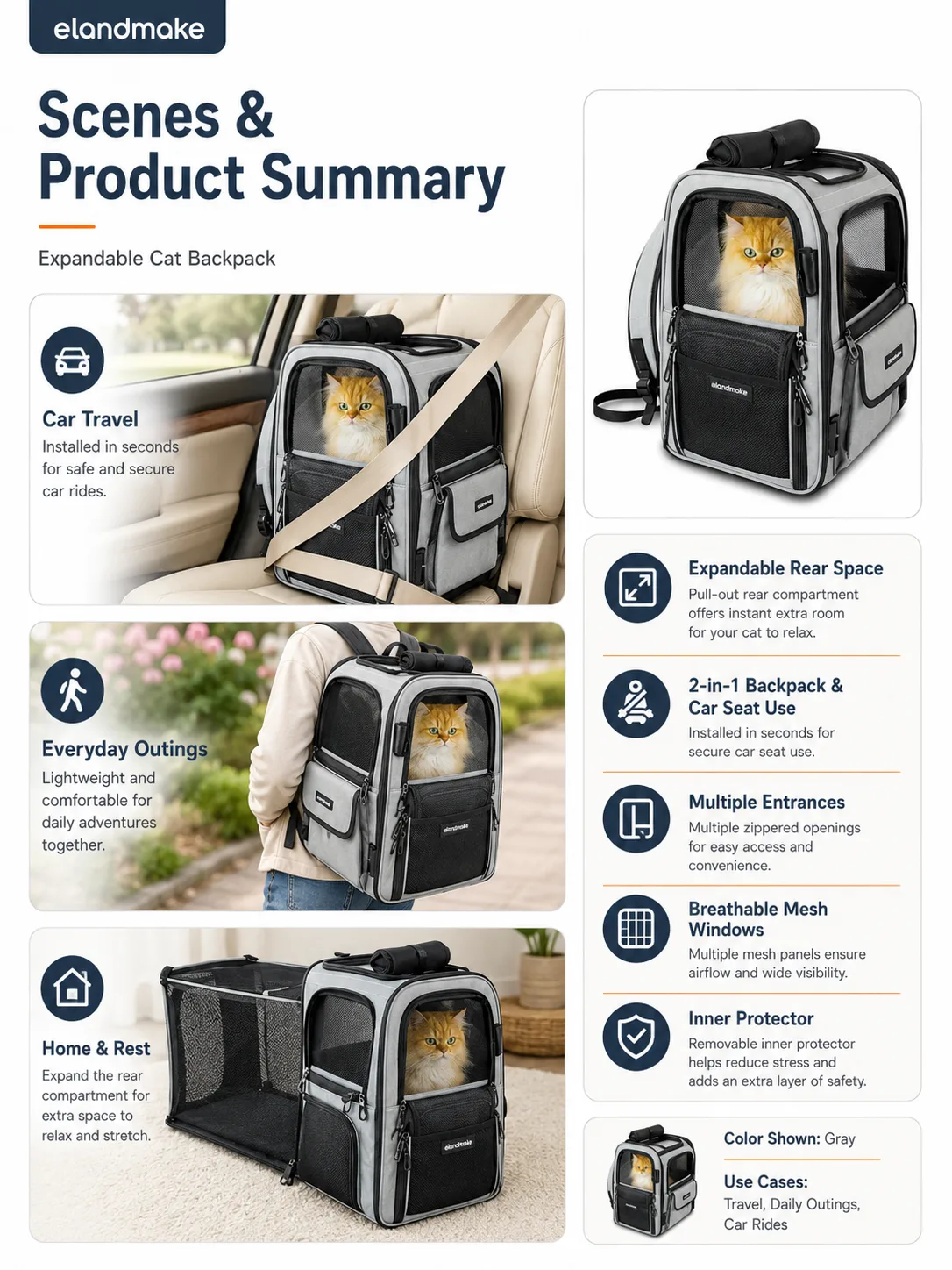 Expandable Cat Backpack Supplier