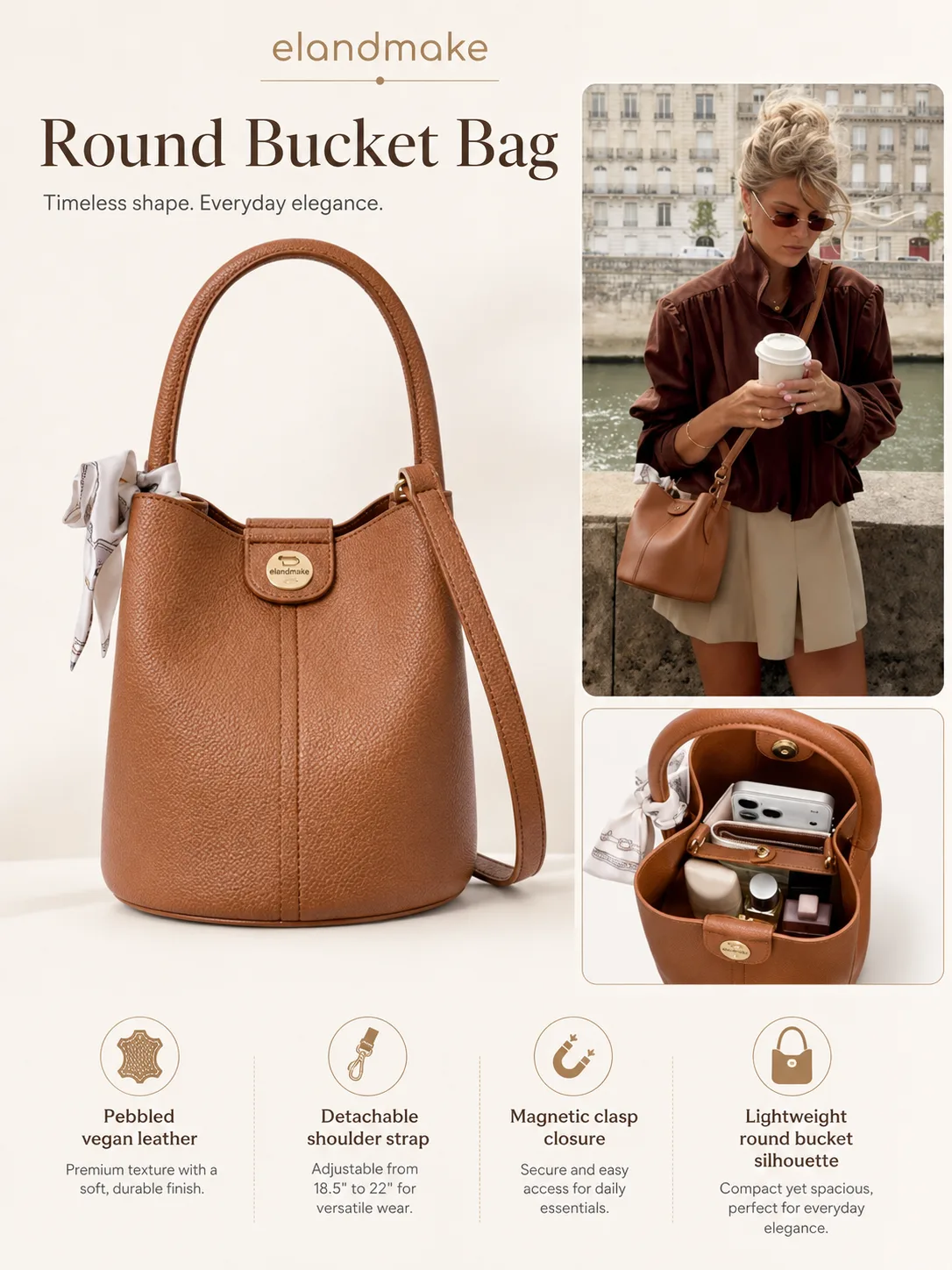 faux leather bucket crossbody bag manufacturer