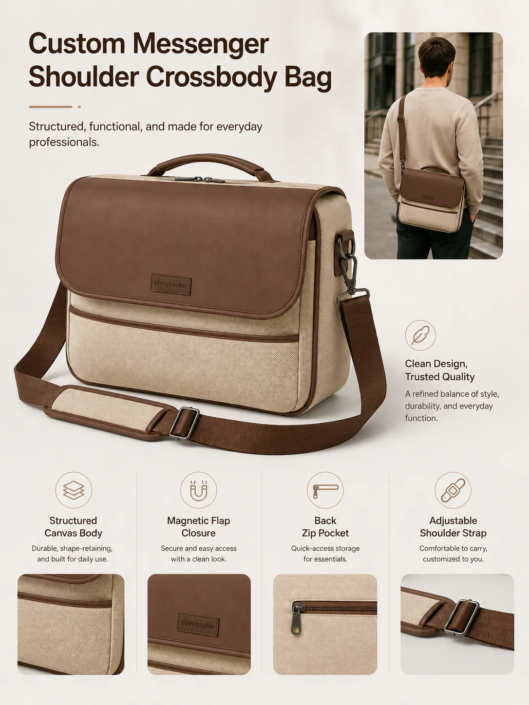 Custom Messenger Shoulder Crossbody Bag