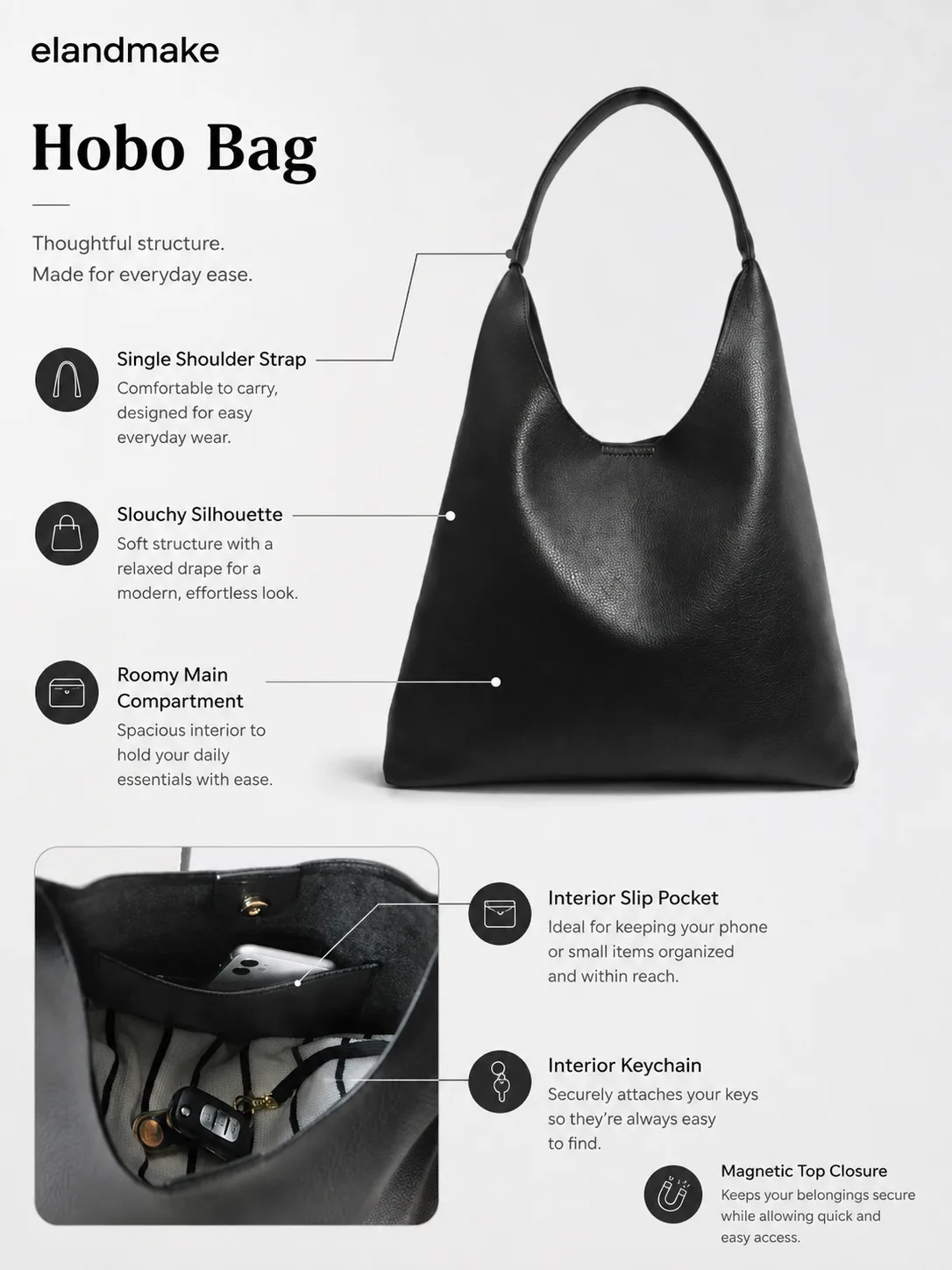 vegan leather hobo tote manufacturer