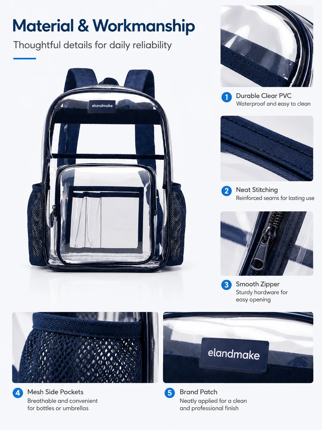 Custom Waterproof Transparent Student School Bag